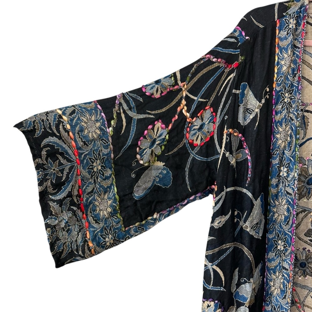 Ayka Ciara Thick Stitch Floral Embroidered Duster One Size - Picture 6 of 11
